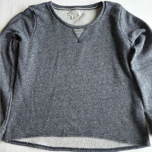 Lucky Lotus Gray Sweatshirt Size M‎ Cozy Winter Lounge Top Soft Terry Knit